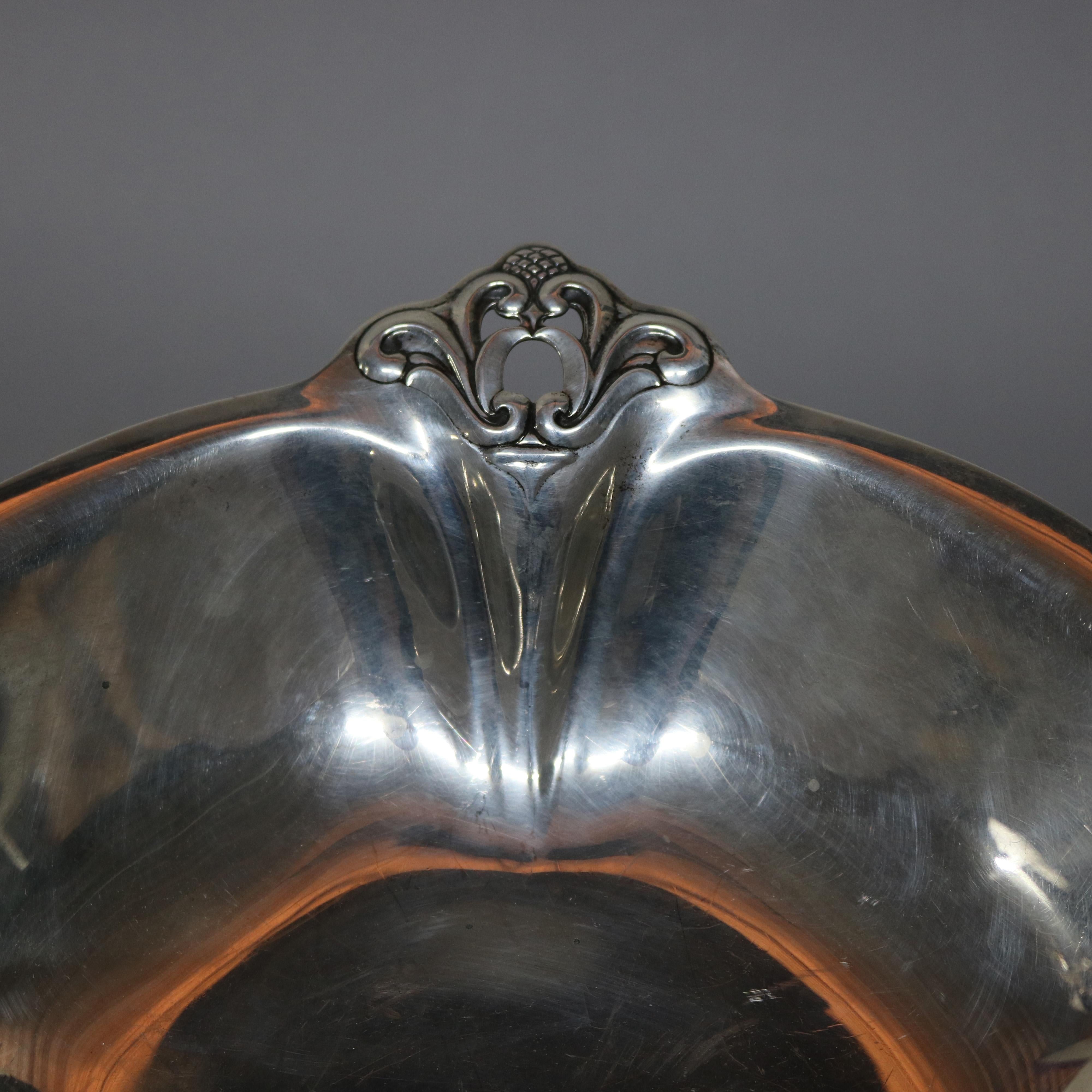 Art Nouveau Royal Danish Sterling Silver Center Bowl, circa 1930 In Good Condition In Big Flats, NY