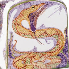 Art Nouveau Rozenburg "Víbora y cresta de gallo" Botella con tapa de porcelana de cáscara de huevo