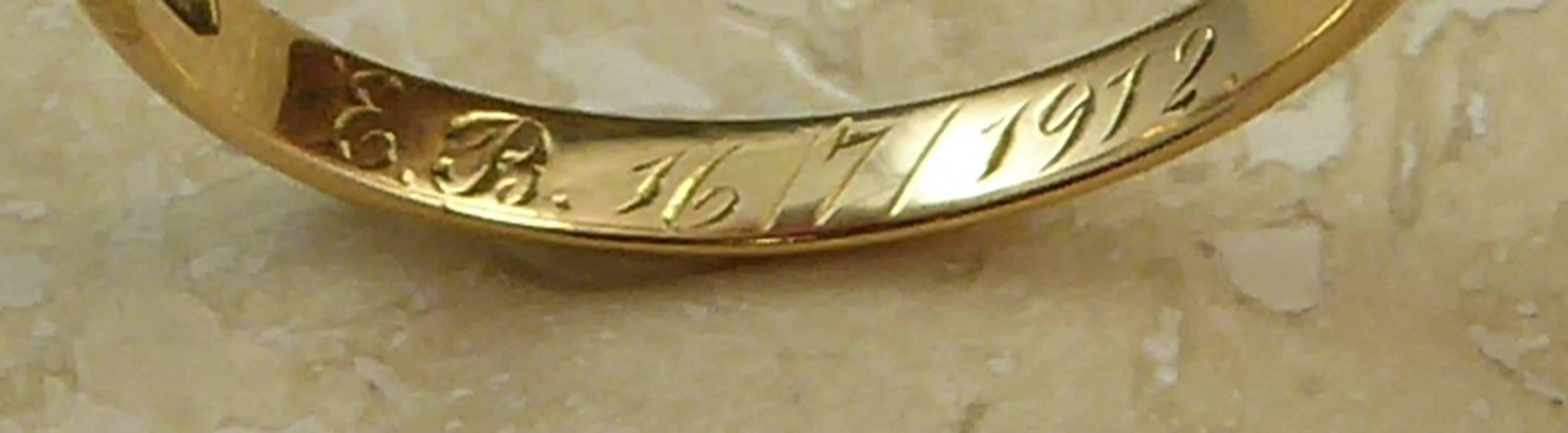 Art Nouveau Ruby and Pearl Antique Engagement Ring, 18 Carat, Edwardian 1912 3