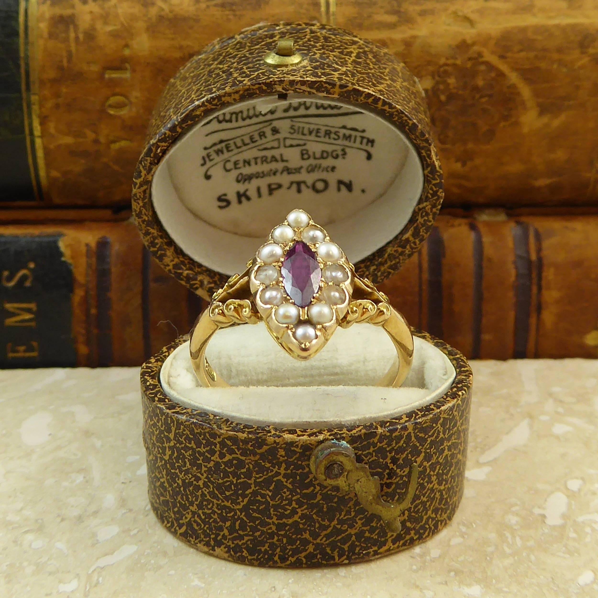 antique ruby and pearl ring