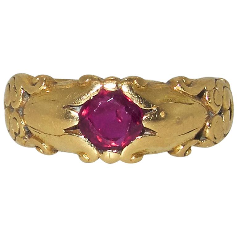 Art Nouveau Ruby Ring, circa 1910 For Sale at 1stDibs