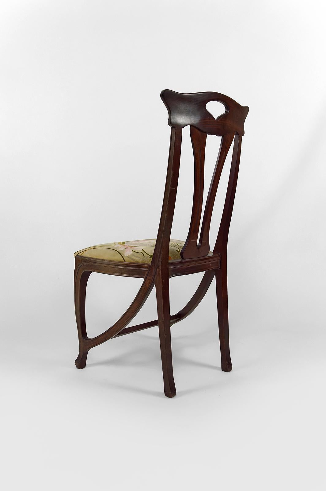 Ensemble de salon Art Nouveau de 3, 2 fauteuils et 1 chaise, France, vers 1900 en vente 11