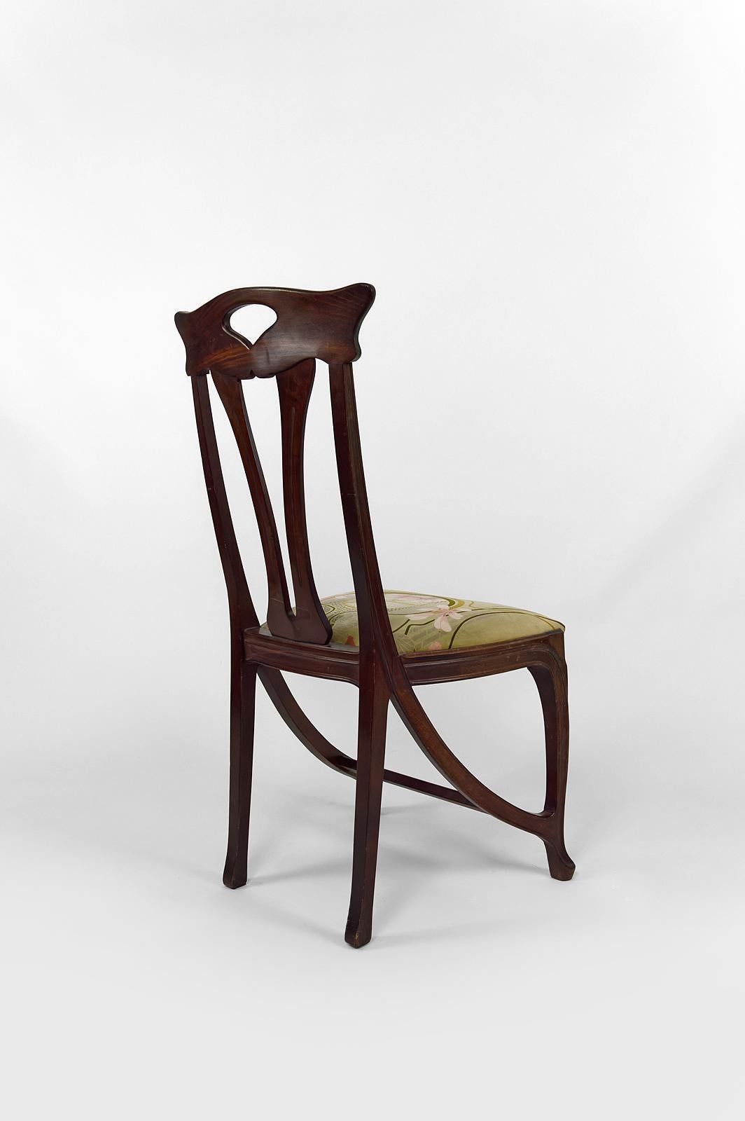 Art Nouveau salon set of 3, 2 armchairs and 1 chair, France, Circa 1900 For Sale 13