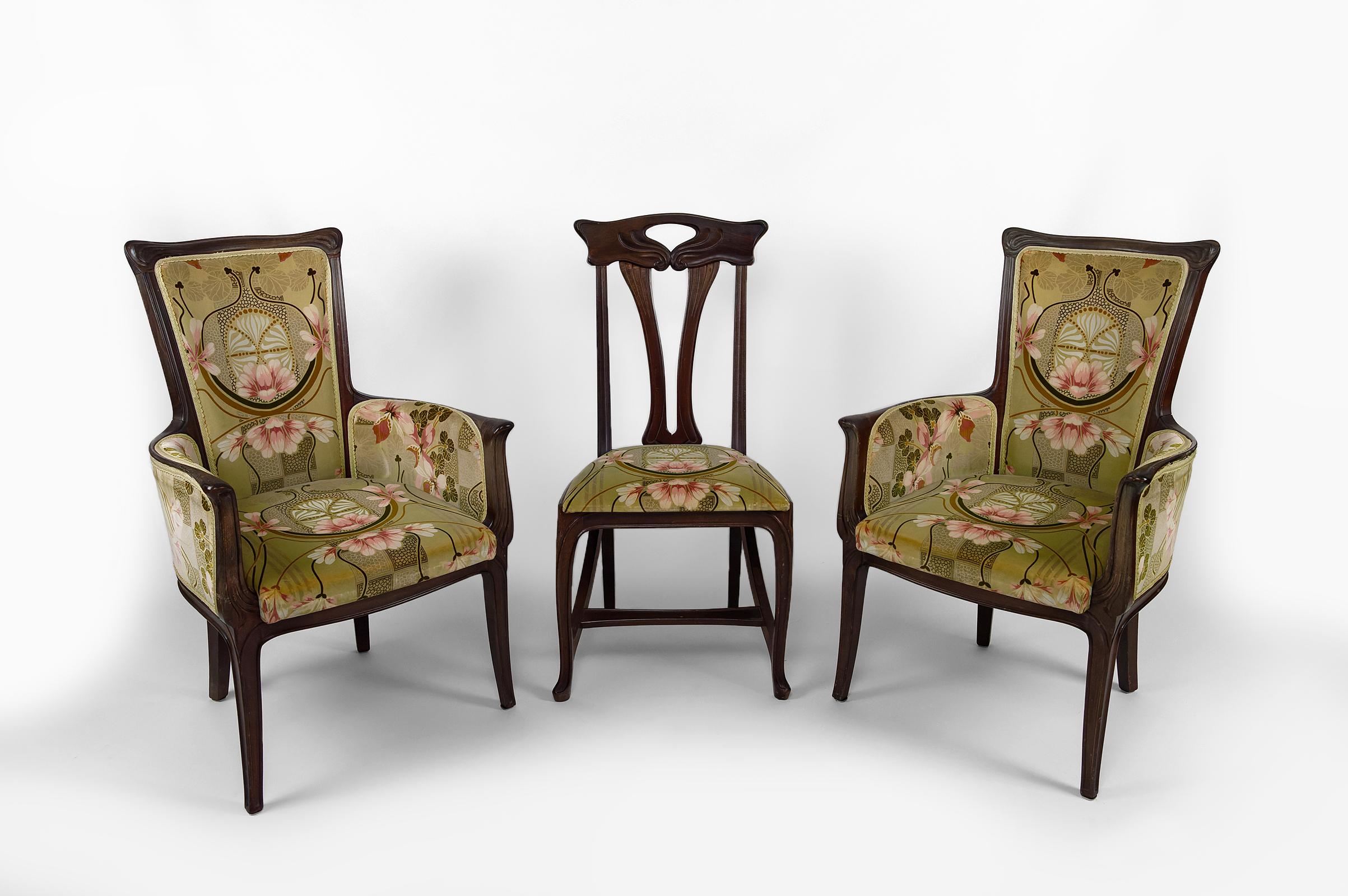 Attributed to Eugène Gaillard

Eugène Gaillard, born January 31, 1862 in Paris, where he died January 27, 1931, is an architect and furniture designer. He was one of the most renowned Art Nouveau decorative artists.

- 2 wing chairs /