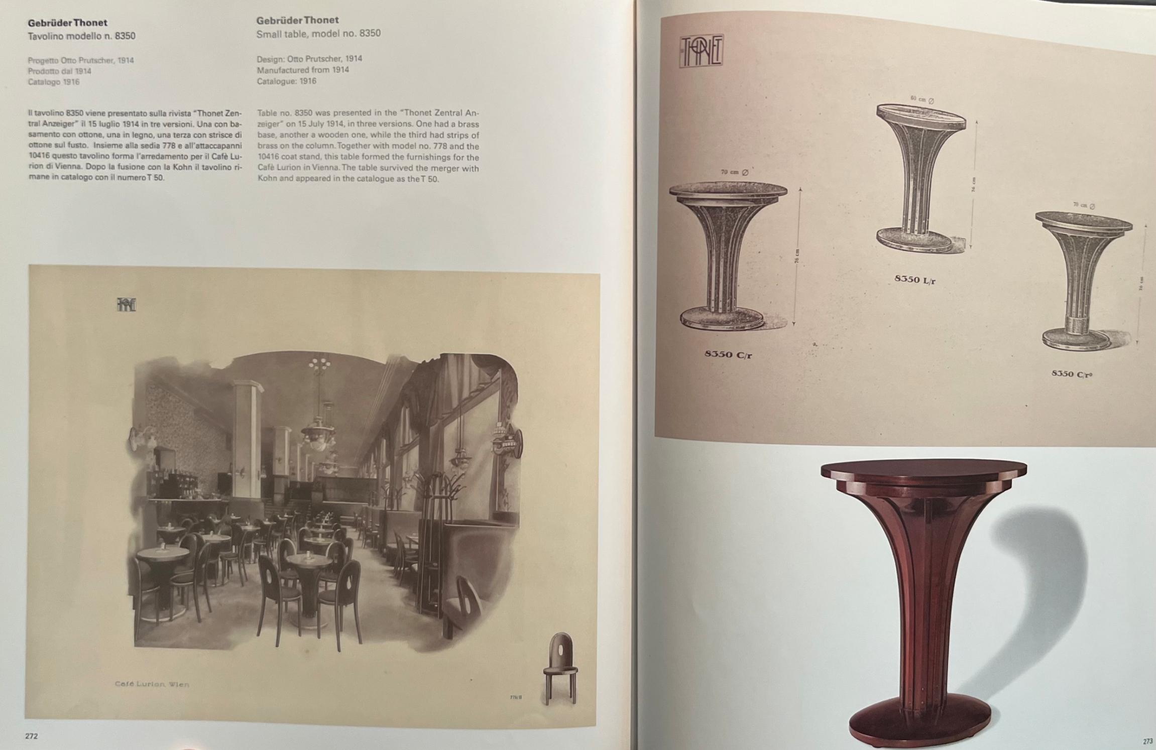 Leather Art Nouveau Saloon Table, Otto Prutscher for Café Lurion (Thonet, Vienna, 1914)