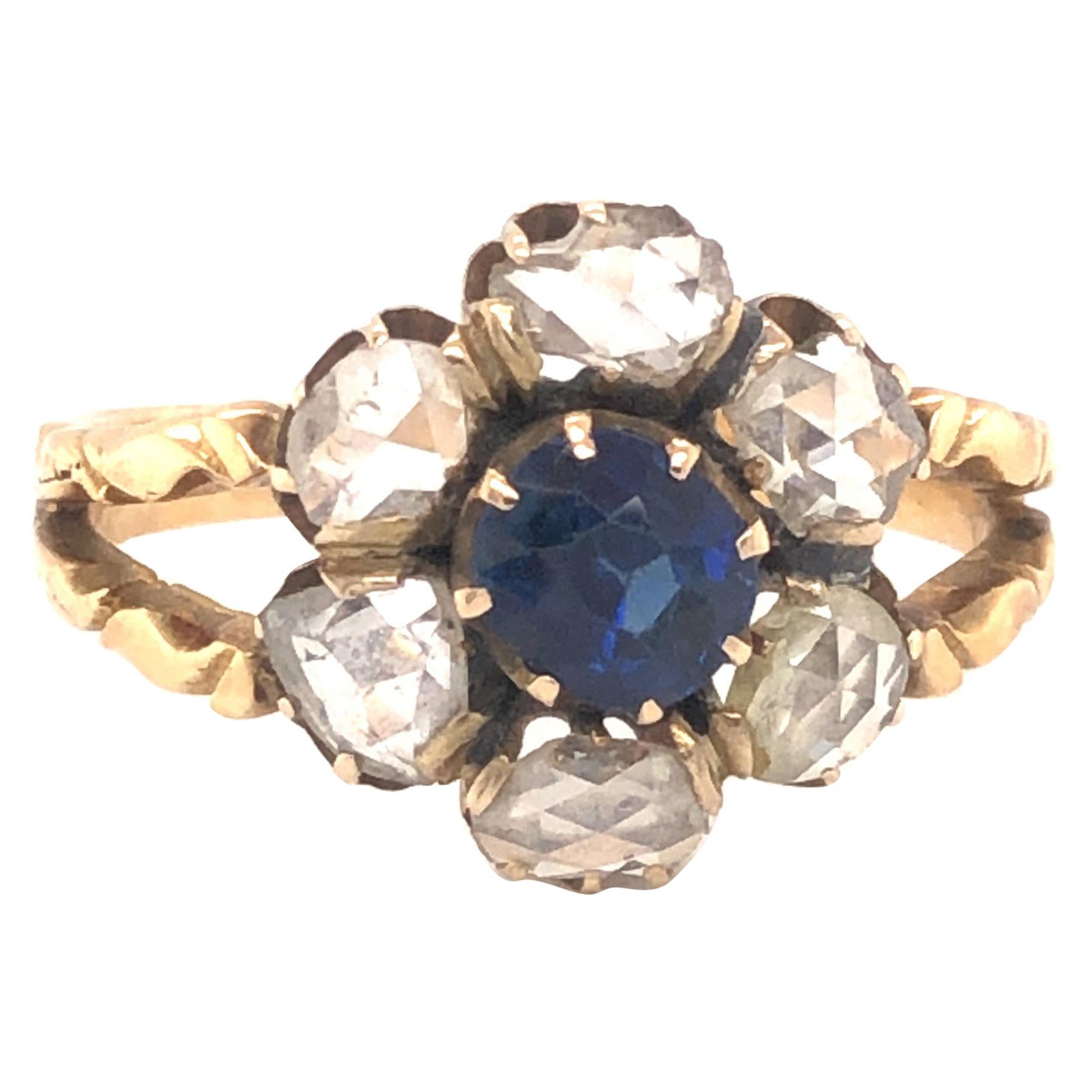 Art Nouveau Sapphire and Diamond Ring