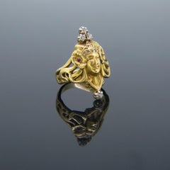 Art Nouveau Sarah Bernhardt Diamond Ruby Andre Rambour Ring