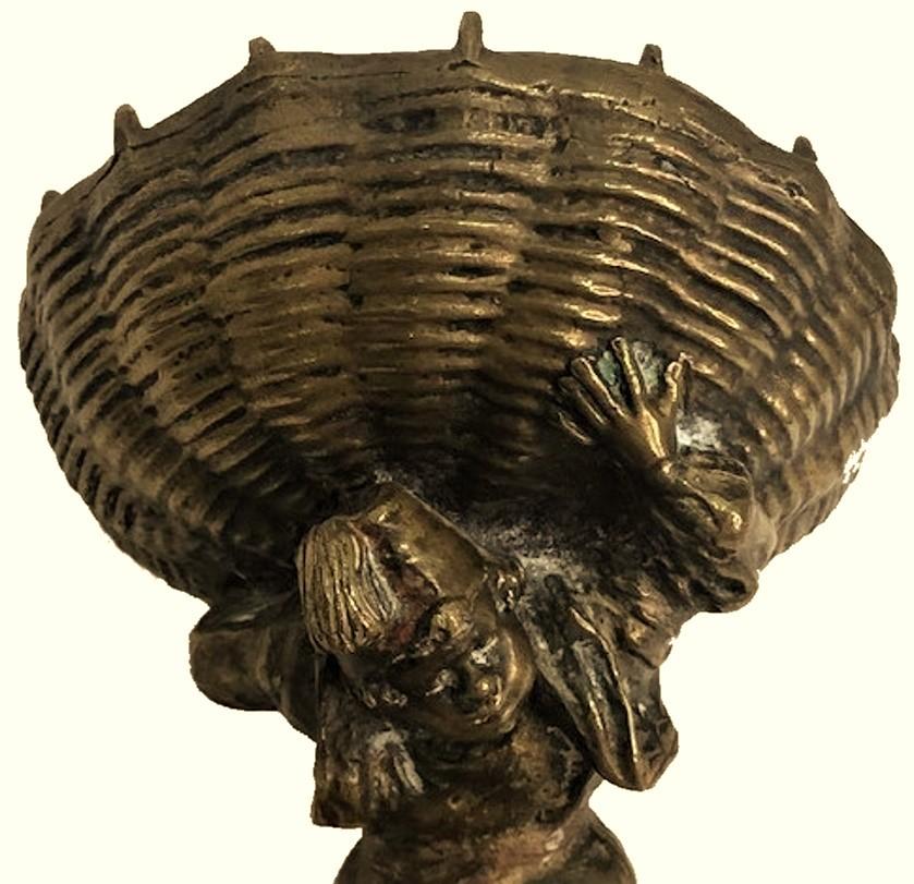 Jugendstil-Skulptur- Candy Bowl aus vergoldeter Wiener Bronze, um 1900 im Angebot 2