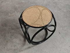 Art Nouveau Sculptural Stool in bentwood and cane by Mundus, 1920s