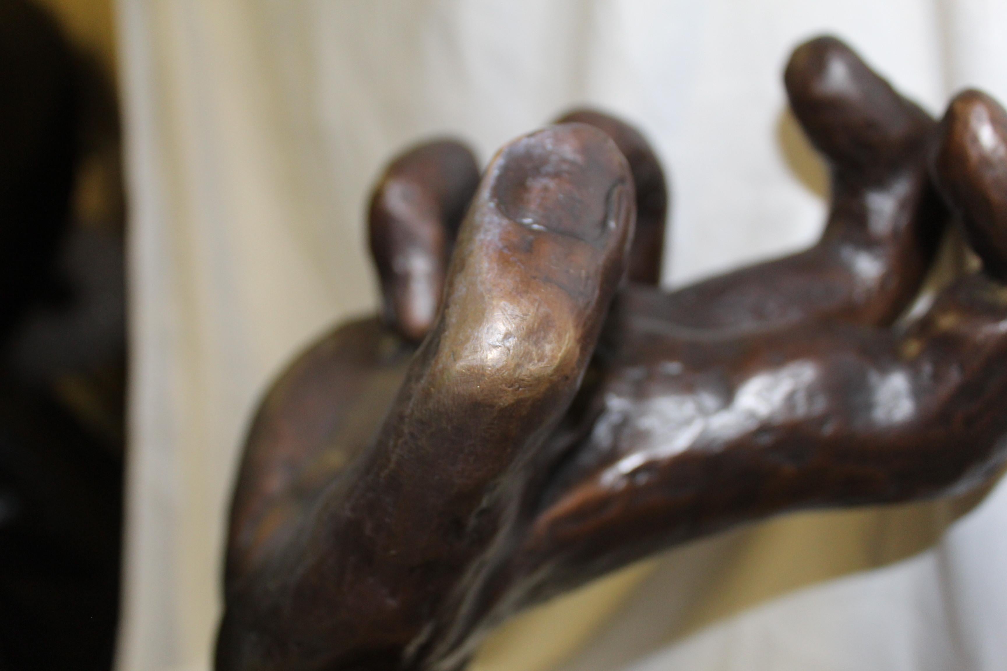 Art Nouveau Sculpture of Hands Bronze Casting after Rodin In Good Condition For Sale In Los Angeles, CA