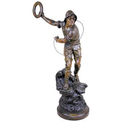 Art Nouveau Sculpture "The Rescuer" Signed, France, circa 1900