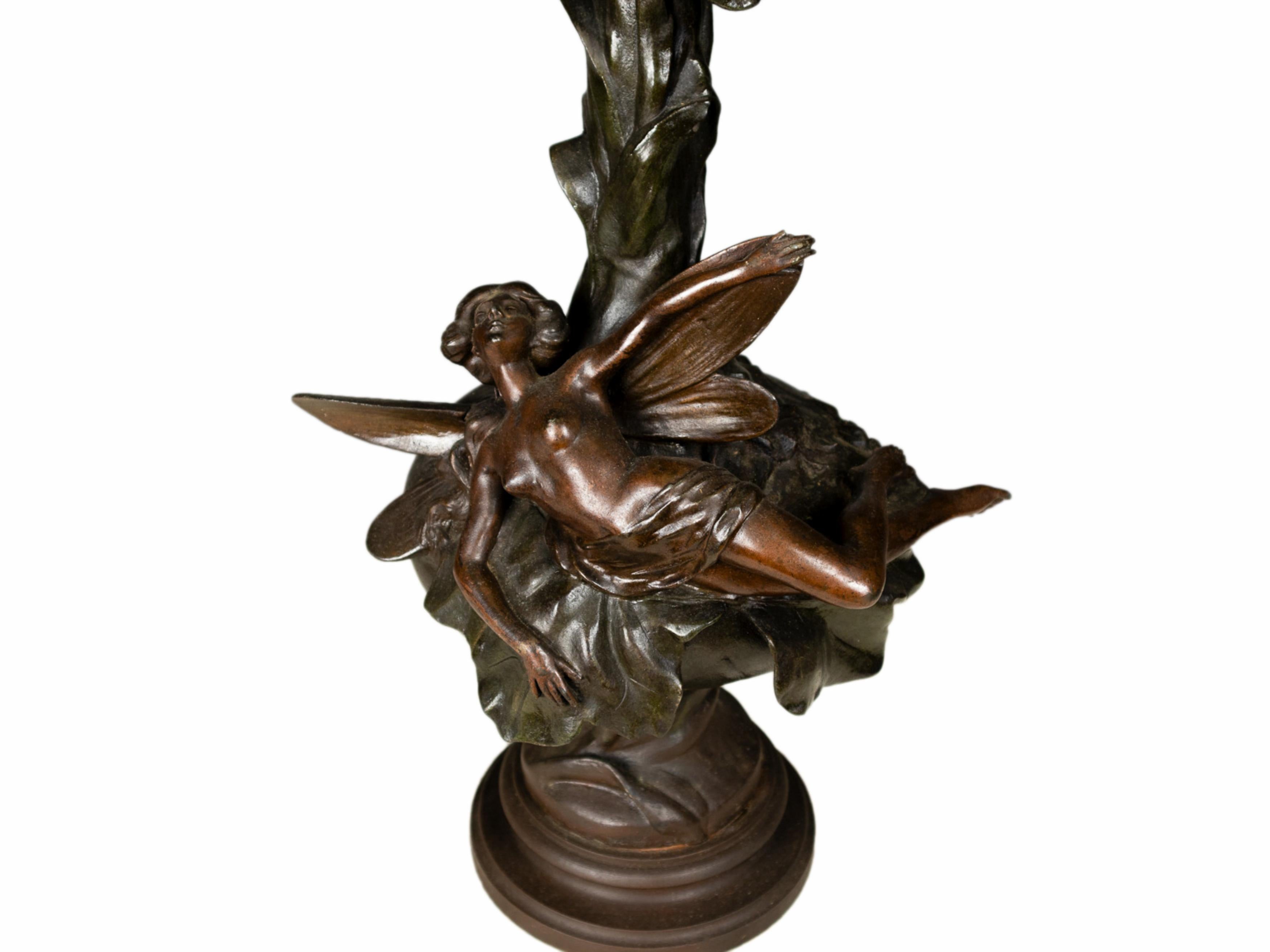 19th Century Art Nouveau Sculpture Vase: Enchanting Fairy (Circa 1897) For Sale