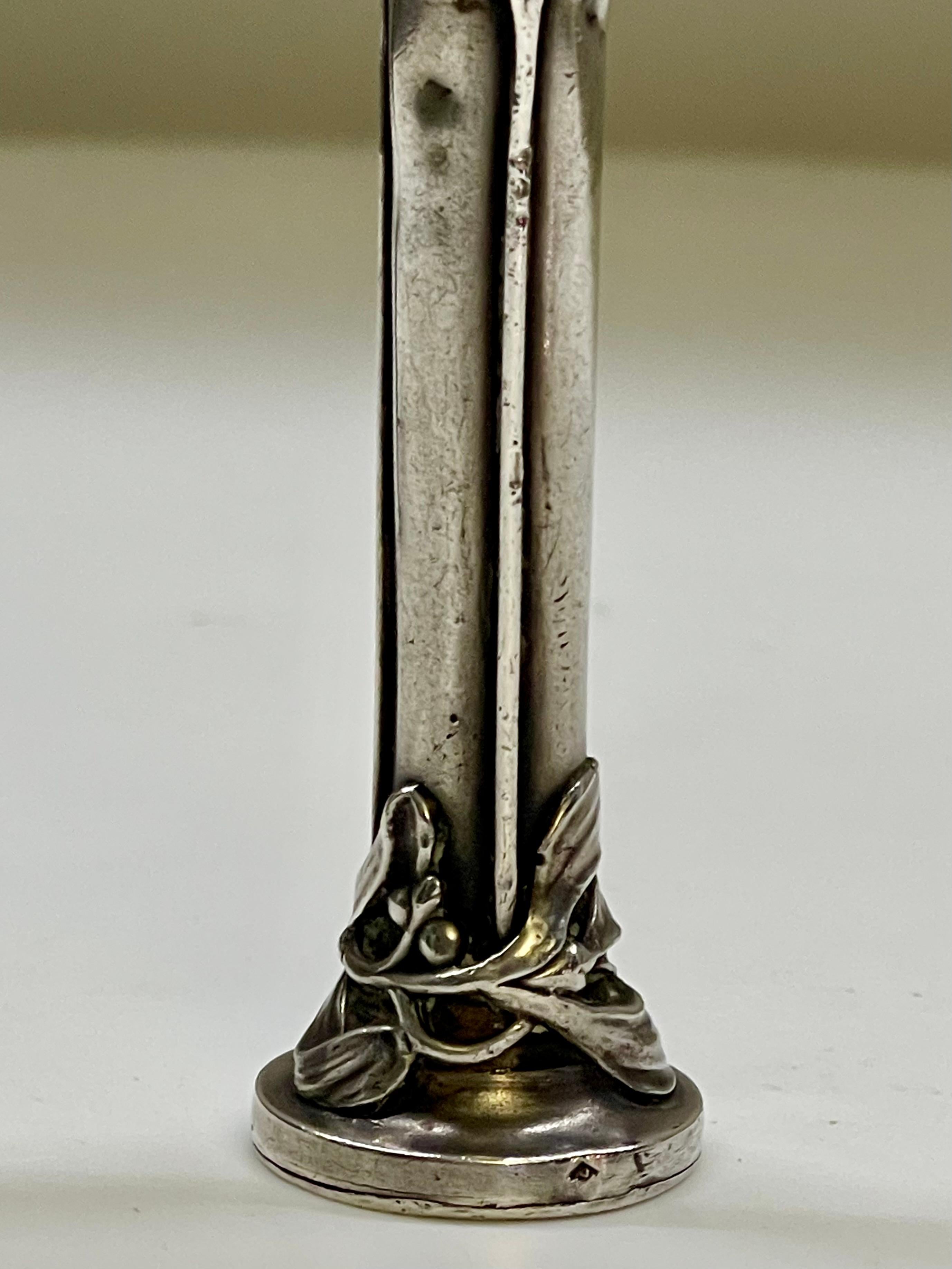 Sigillo Art Nouveau, realizzato in argento e pietra dura, Francia 1900. in vendita 5