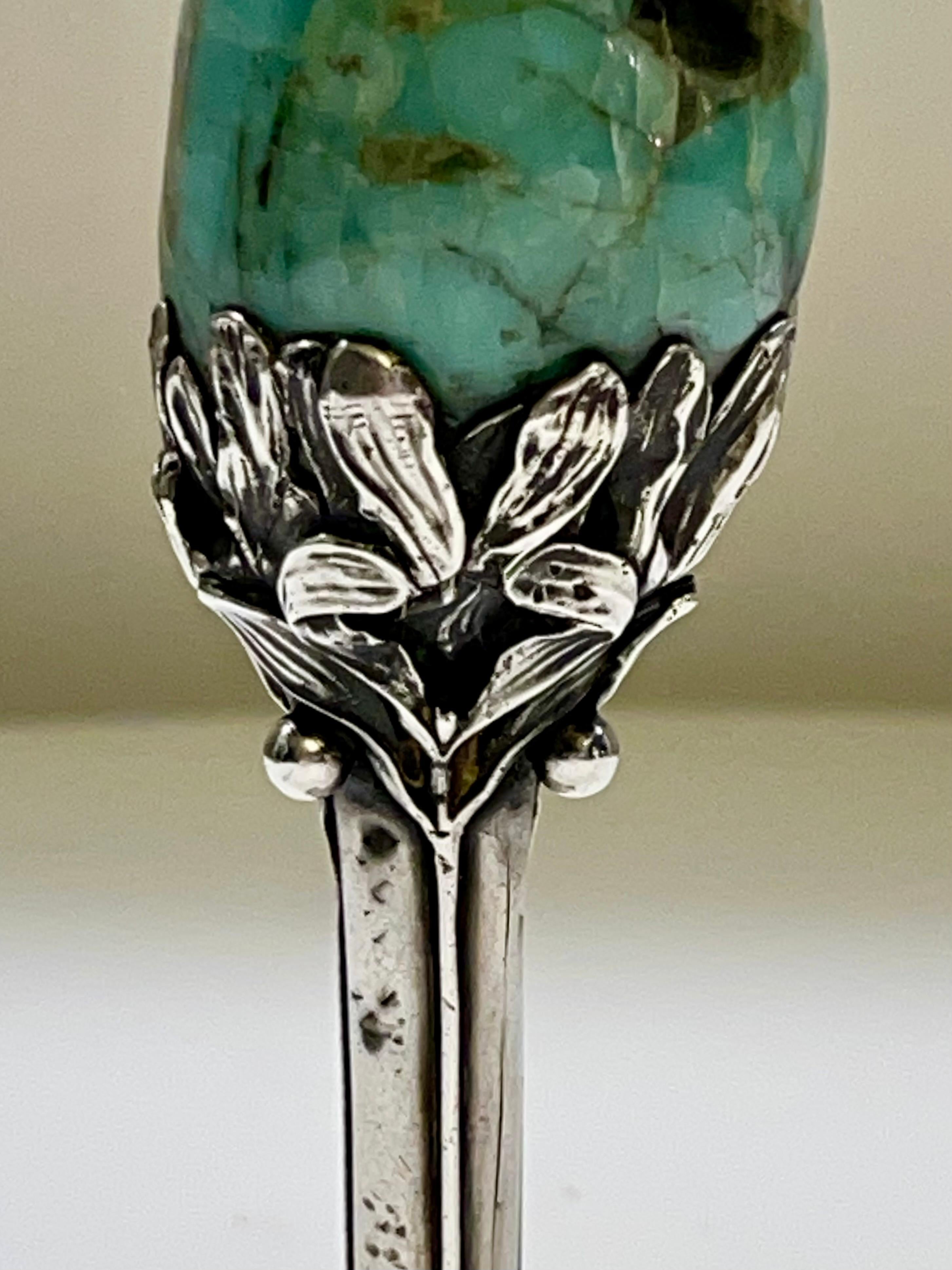 Sigillo Art Nouveau, realizzato in argento e pietra dura, Francia 1900. in vendita 1