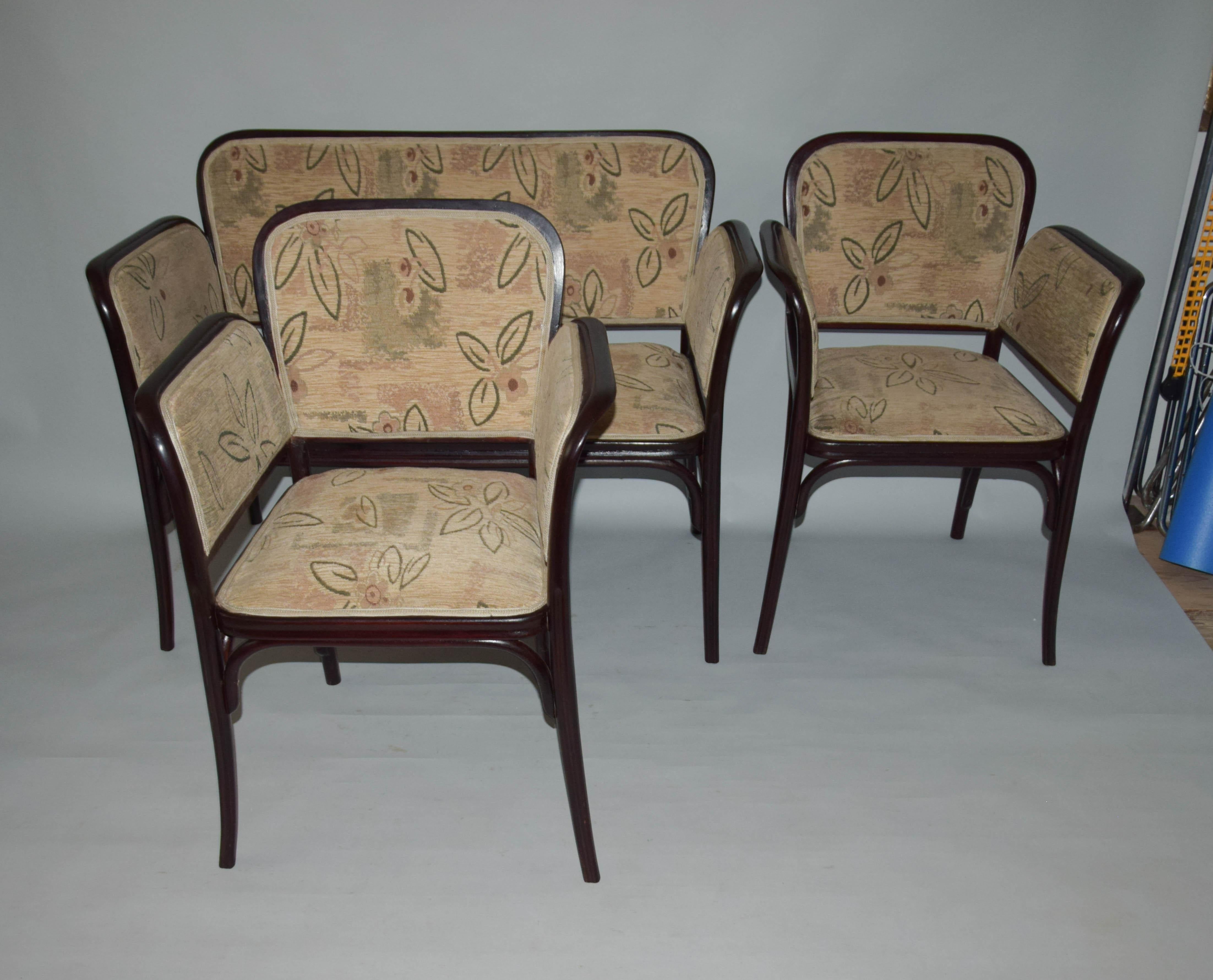 Ensemble de sièges Art Nouveau d'Otto Wagner pour Thonet, années 1910 Bon état - En vente à Praha, CZ