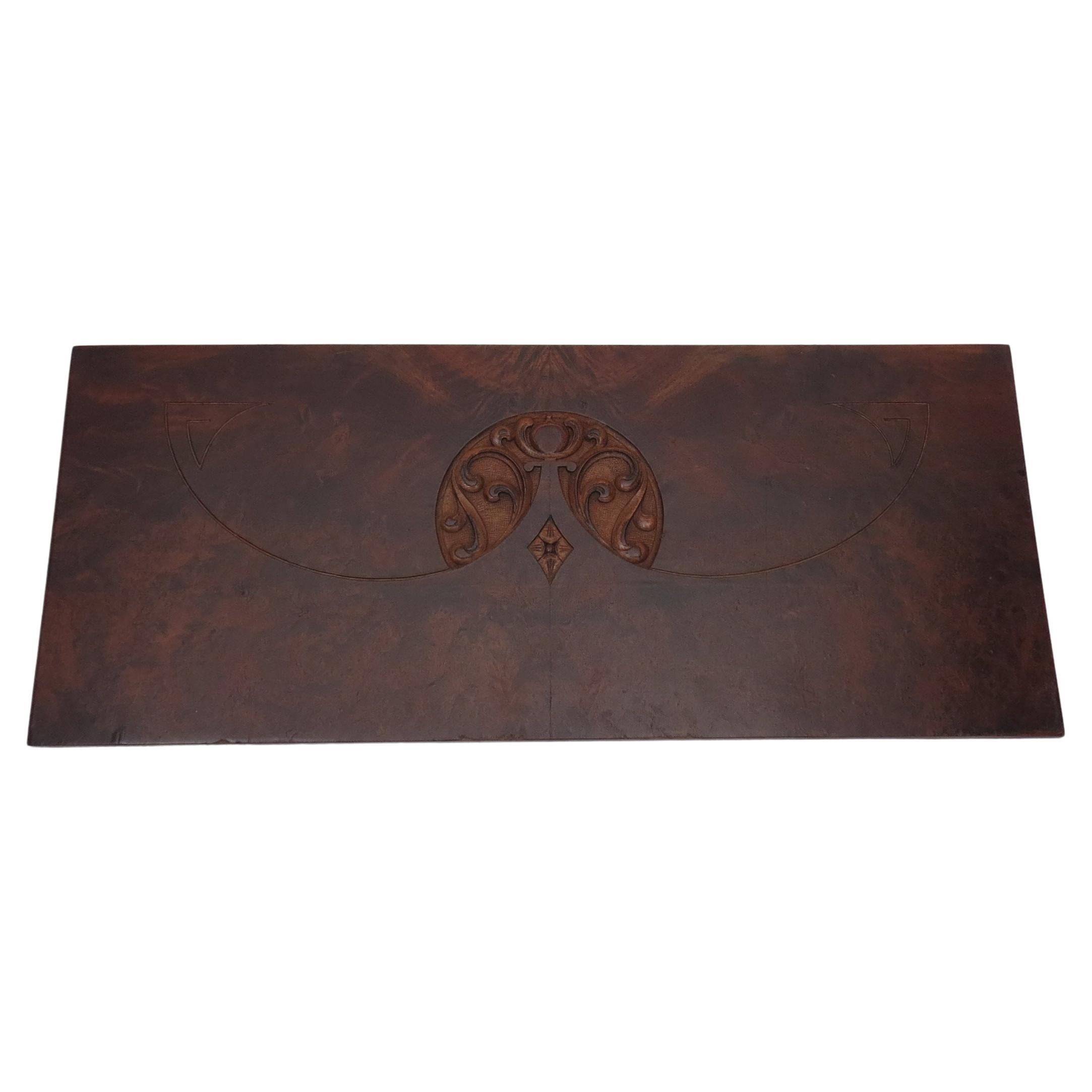 Art Nouveau Secessionist geschnitzt Burr Walnut Holz Wand hängend 1900