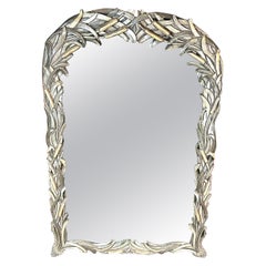 Art Nouveau Serge Roche Palm Beach Style Faux Bois Wall or Mantle Mirror