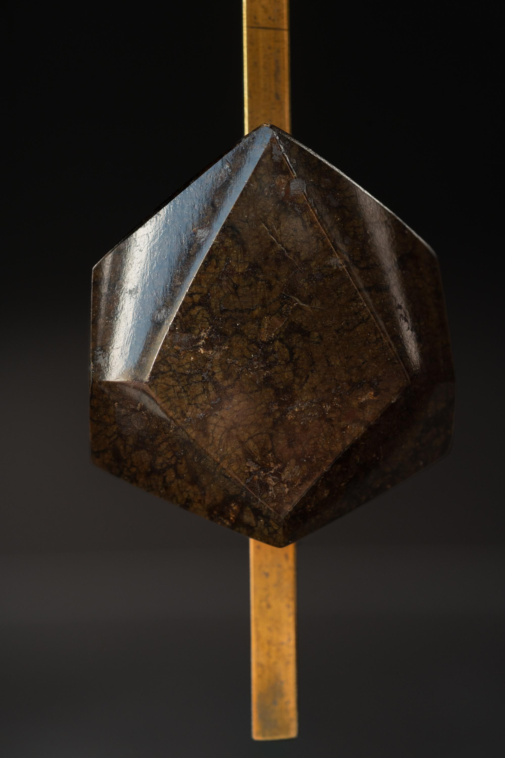 Art Nouveau Serpentine Stone Pendulum Clock by Albin Müller For Sale 5