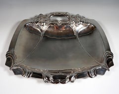 Art Nouveau Server with Floral Decoration, Viennese Silver, around 1900