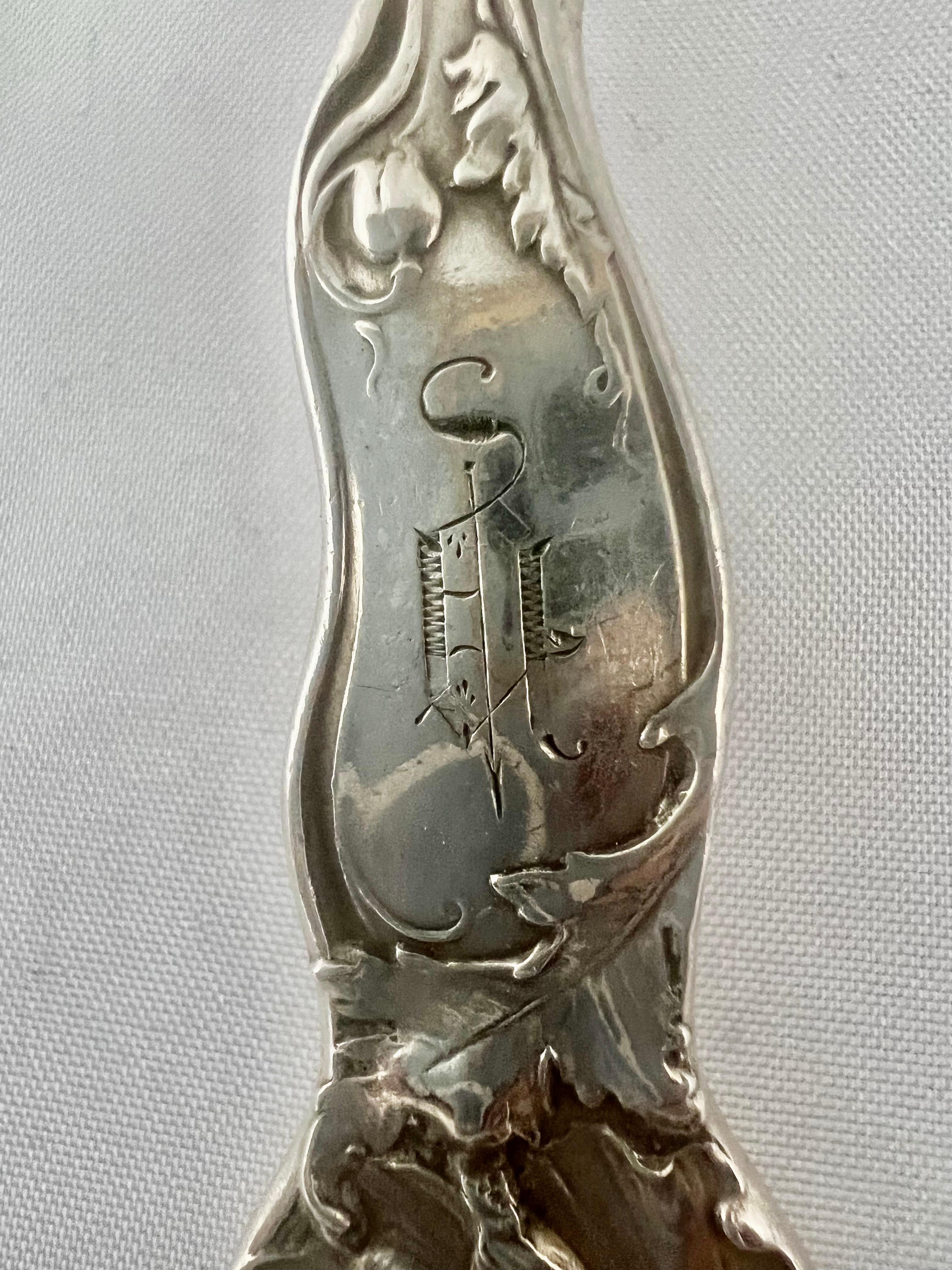 American Art Nouveau Serving Spoon, George W. Shiebler & Co. For Sale