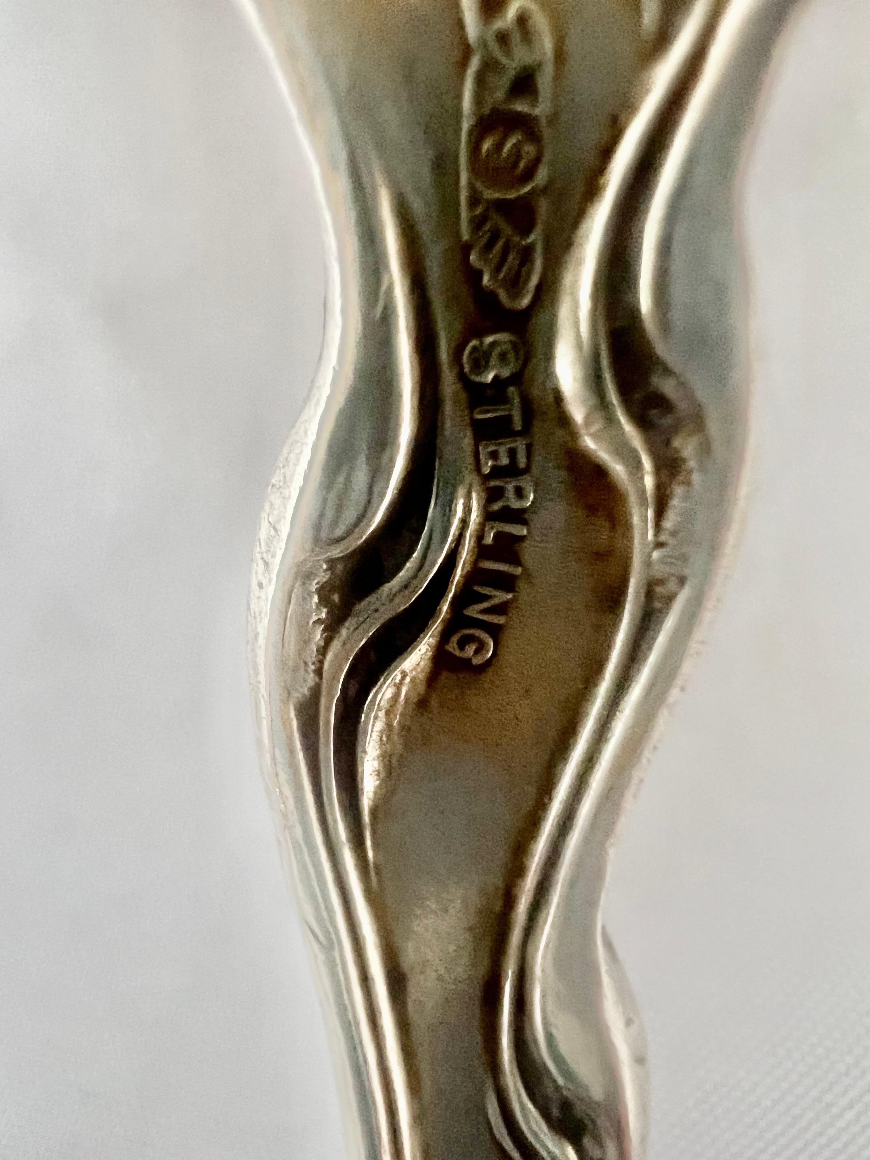 Sterling Silver Art Nouveau Serving Spoon, George W. Shiebler & Co. For Sale