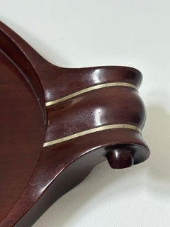 Art Nouveau Serving Tray by Johan Rohde, Mahogany and Silver, Denmark, C.1910