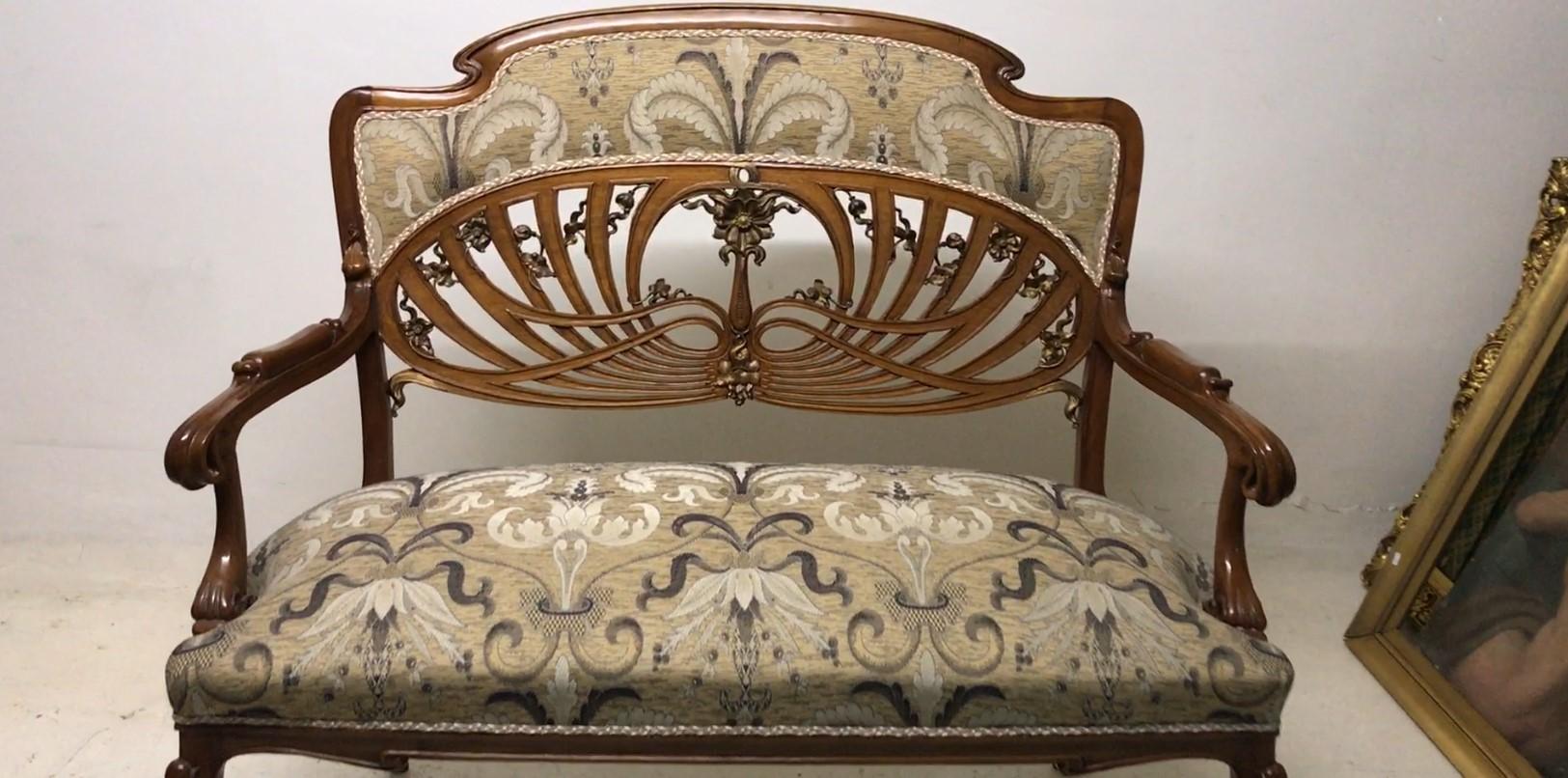 Ensemble Art Nouveau, 1 canapé, 2 fauteuils, 1900 en vente 9