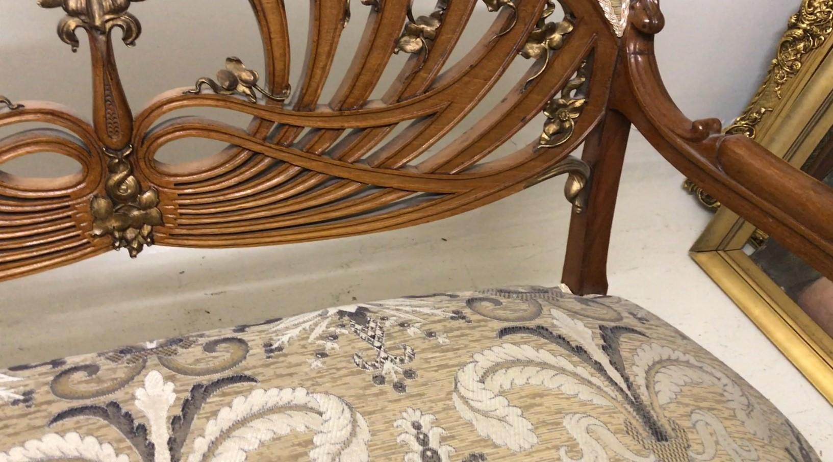 Ensemble Art Nouveau, 1 canapé, 2 fauteuils, 1900 en vente 11