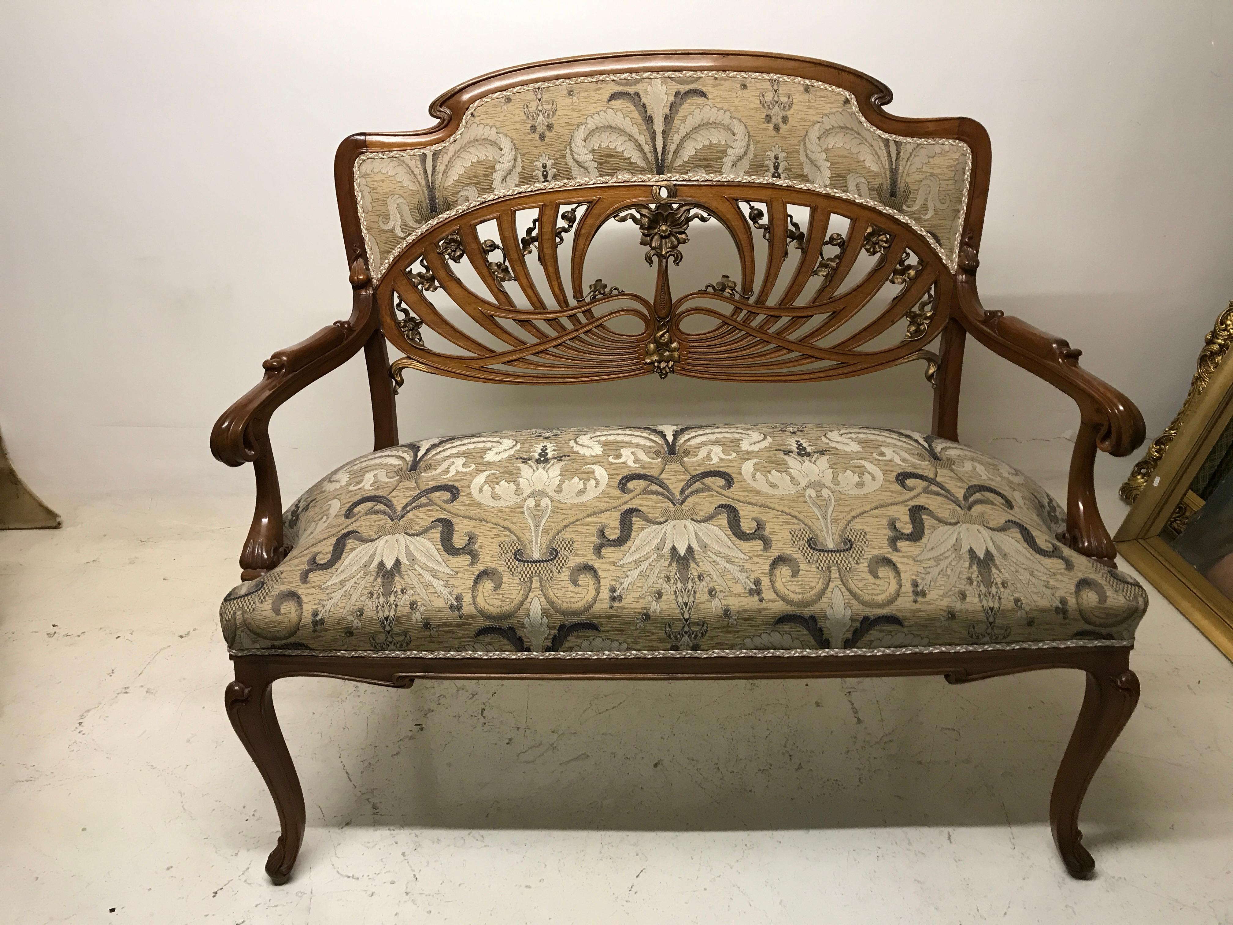 Français Ensemble Art Nouveau, 1 canapé, 2 fauteuils, 1900 en vente