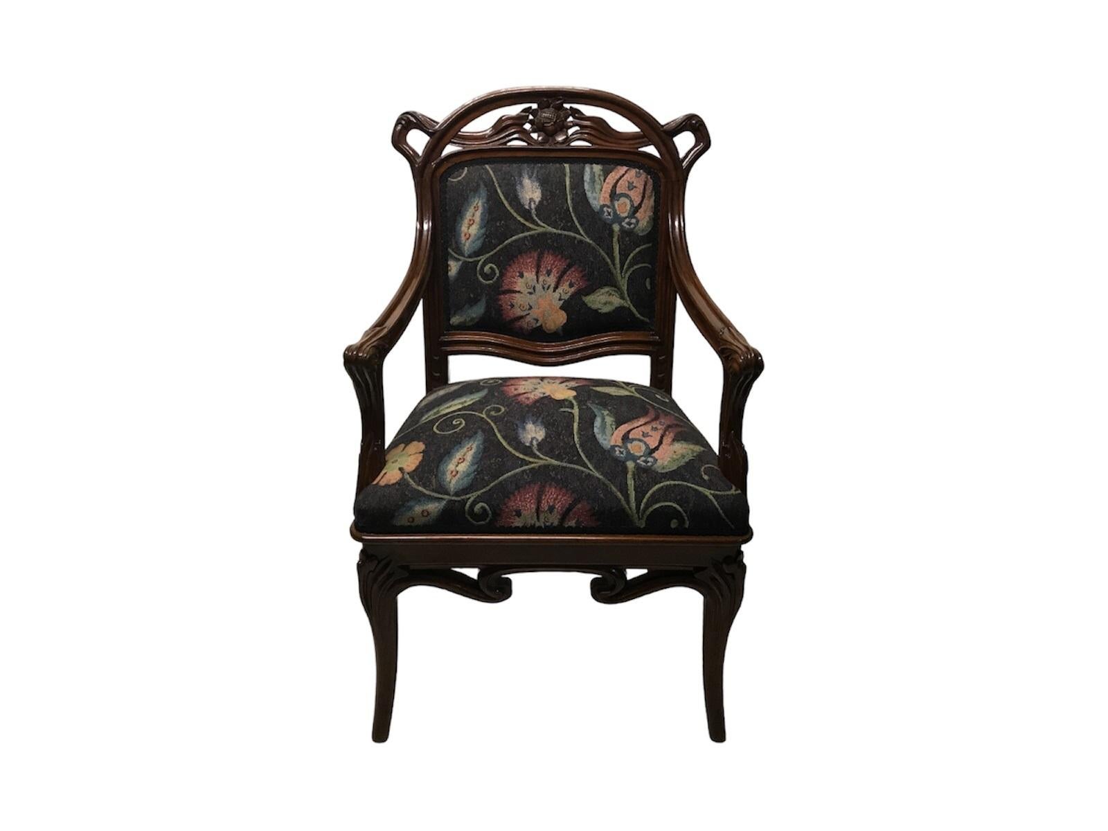 Set Art Nouveau, 1 divano, 2 poltrone, 1900, Francia in vendita 5