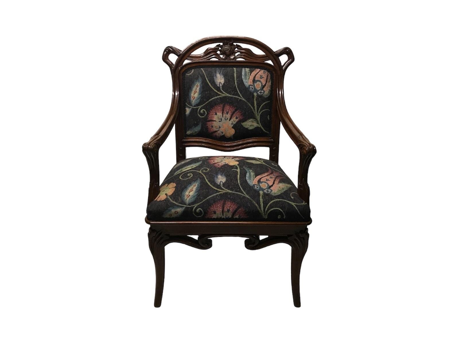 Art Nouveau Set, 1 Sofa, 2 Armchairs, 1900, France For Sale 2