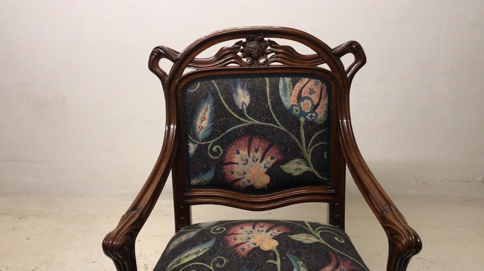 Set Art Nouveau, 1 divano, 2 poltrone, 1900, Francia in vendita 9