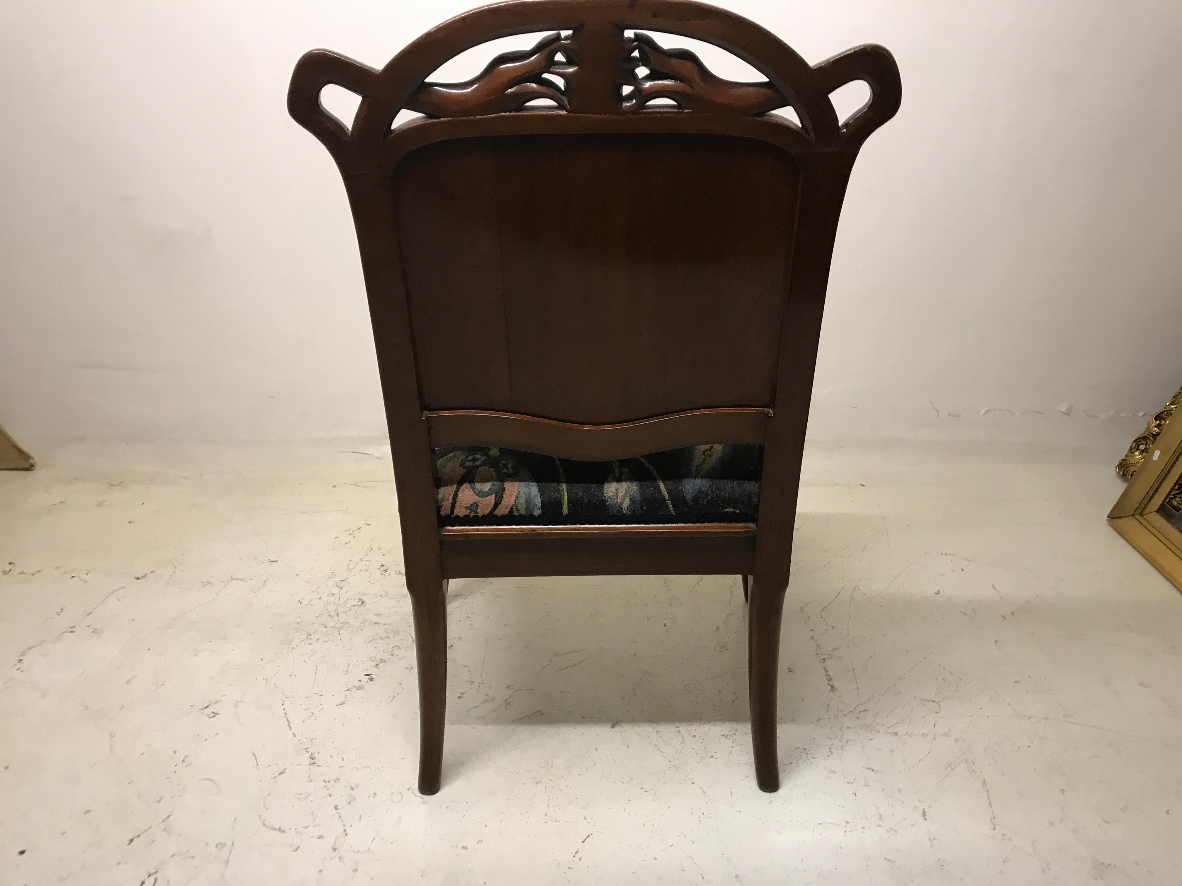 Wood Art Nouveau Set, 1 Sofa, 2 Armchairs, 1900, France For Sale