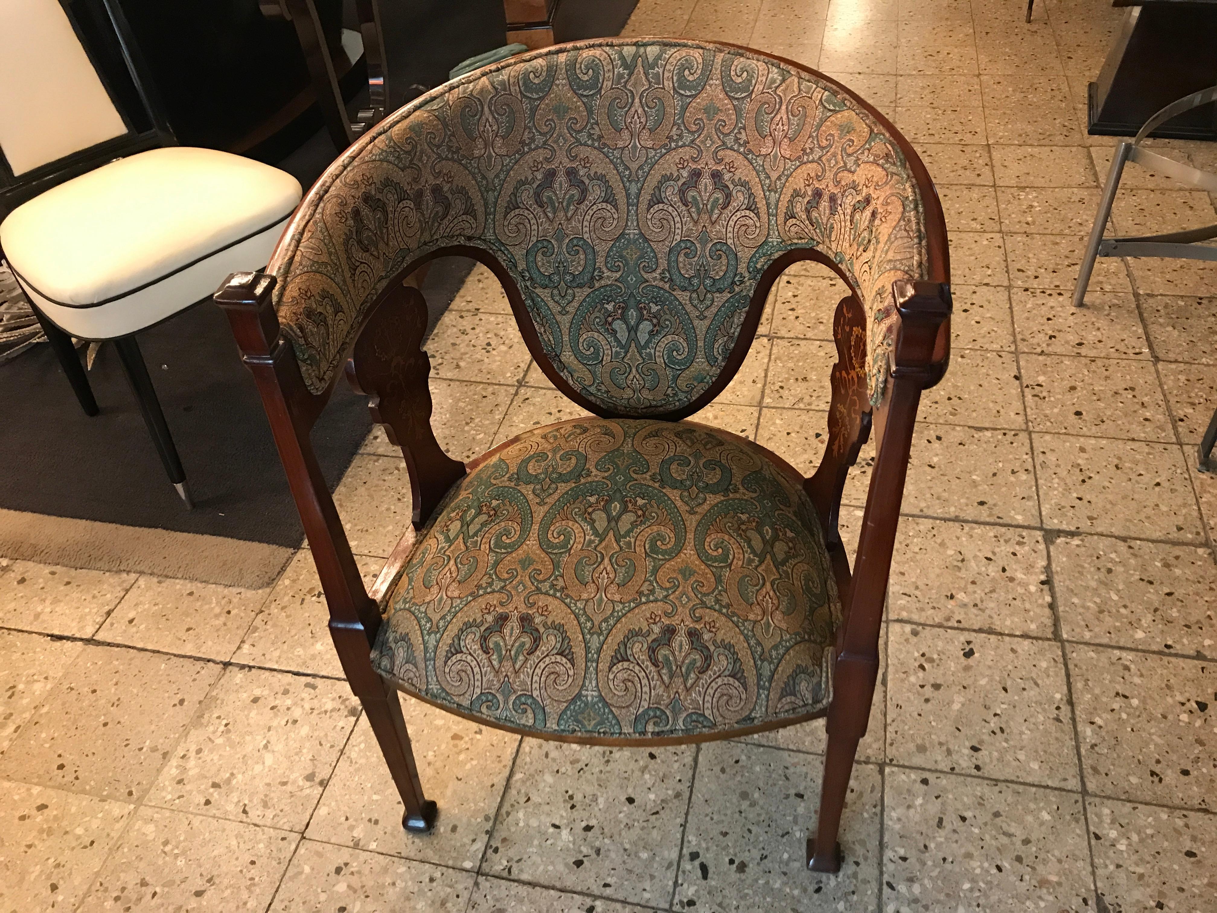 Ensemble Art Nouveau, 1 canapé, 2 fauteuils, 4 chaises, 1890, attribué à William Morris en vente 7
