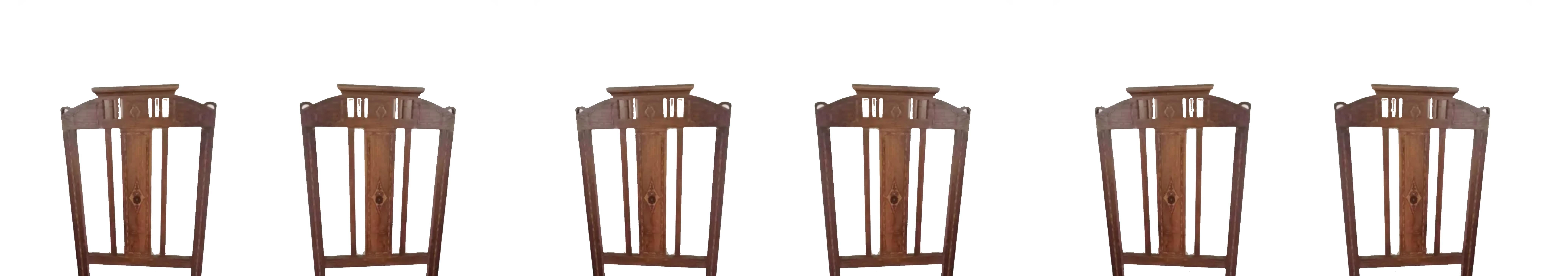 Portoghese Set di 10 sedie in pelle Art Nouveau (possono essere imbottite) in vendita