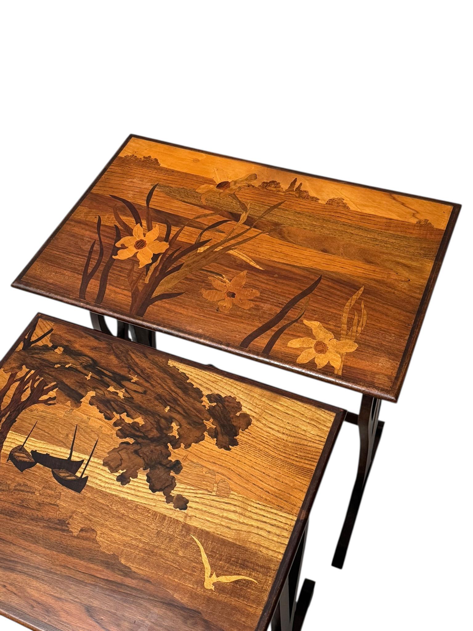 Juego de cuatro mesas nido Art Nouveau de Emile Galle Nancy Francia, 1900 en venta 8