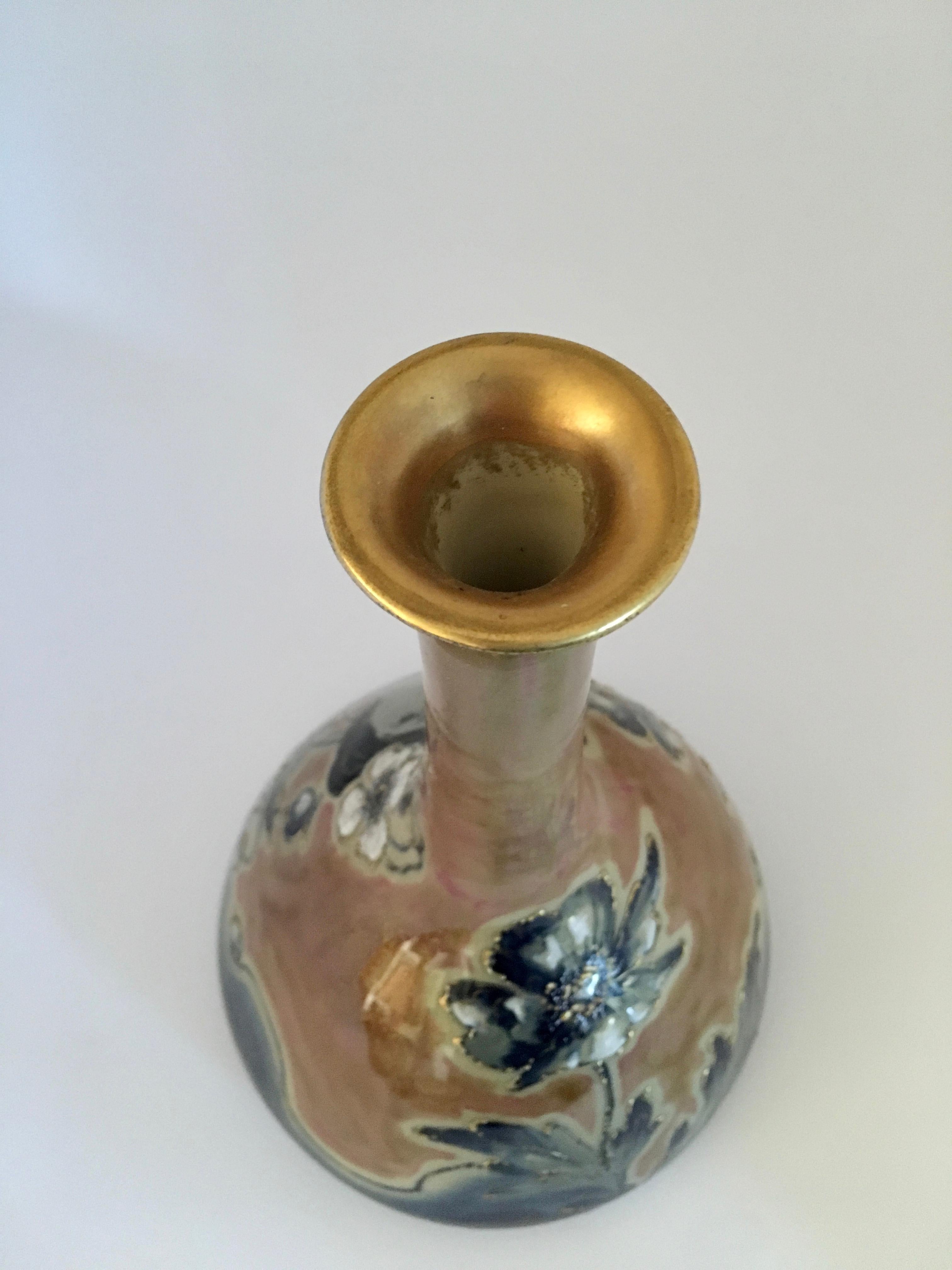 Art Nouveau Set Vases Enameled Amphora Porcelain Riessner Stellenmacher, 1900 For Sale 12