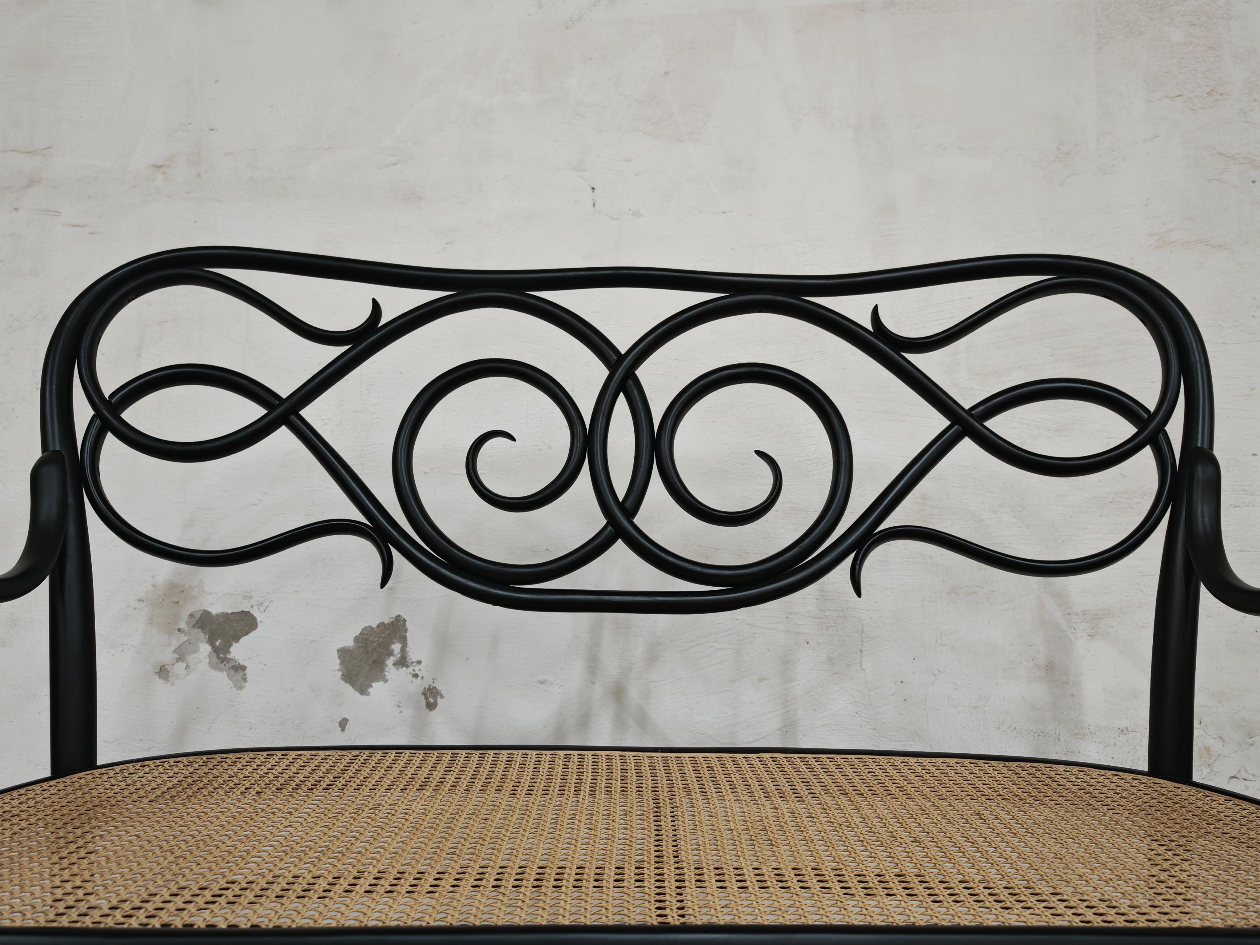 Sillón Art Nouveau nº 2 de madera curvada y caña de Thonet Brothers, Austria Década de 1870 en venta 2