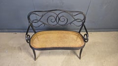Canapé Art nouveau n° 2 en bois courbé et rotin, par les frères Thonet, Autriche, années 1900