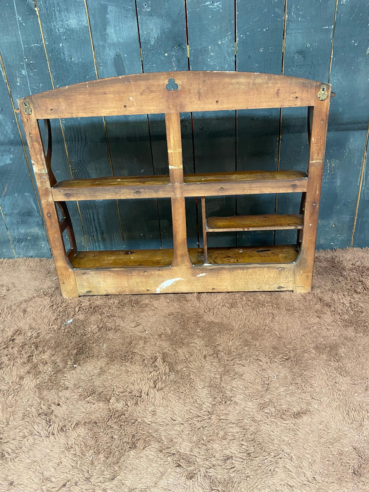 Art Nouveau shelf in stained beech circa 1900 opens with 3 drawers  For Sale 10