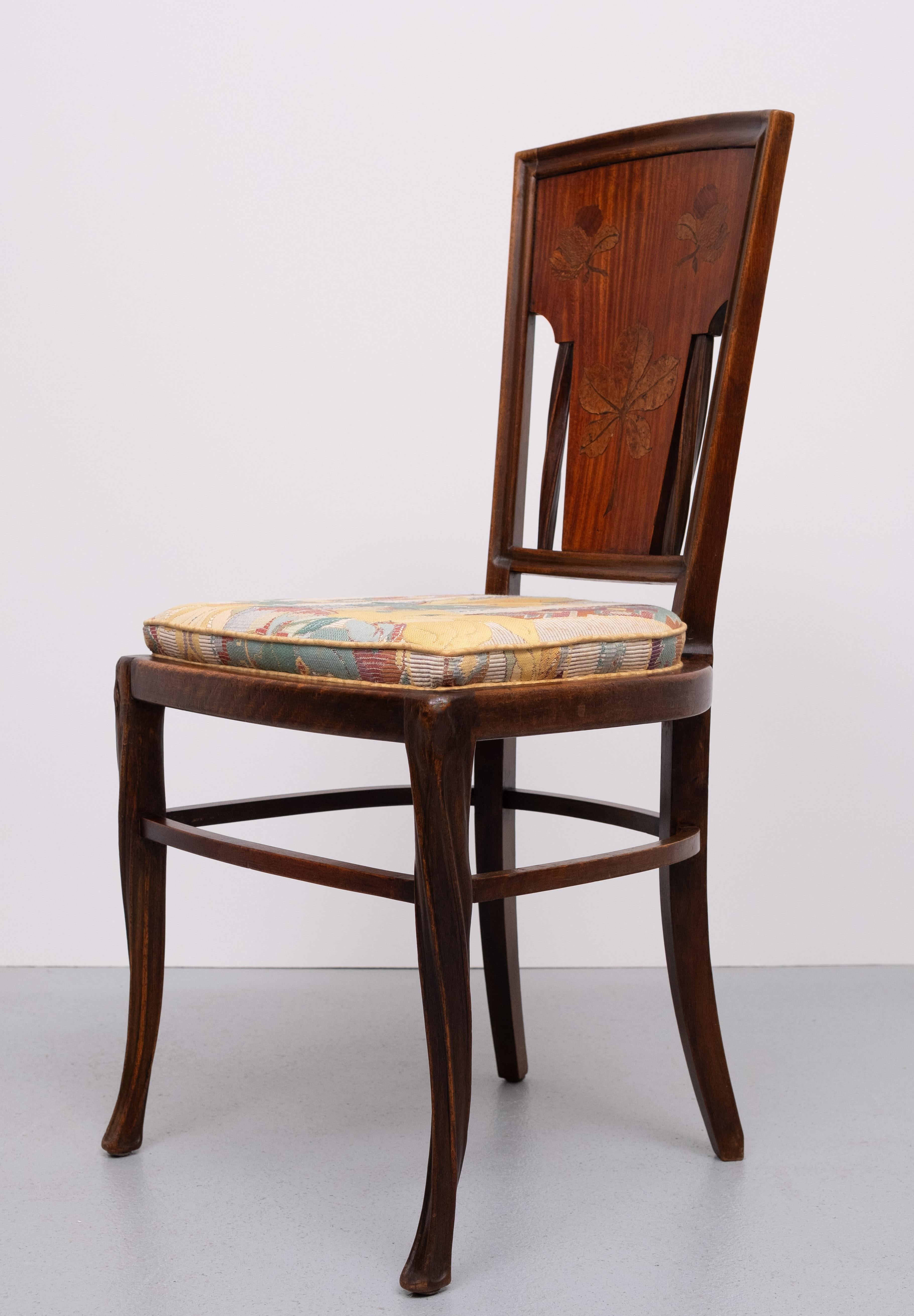 Art Nouveau  silla lateral  Louis Majorelle  anno  1900 en venta 1