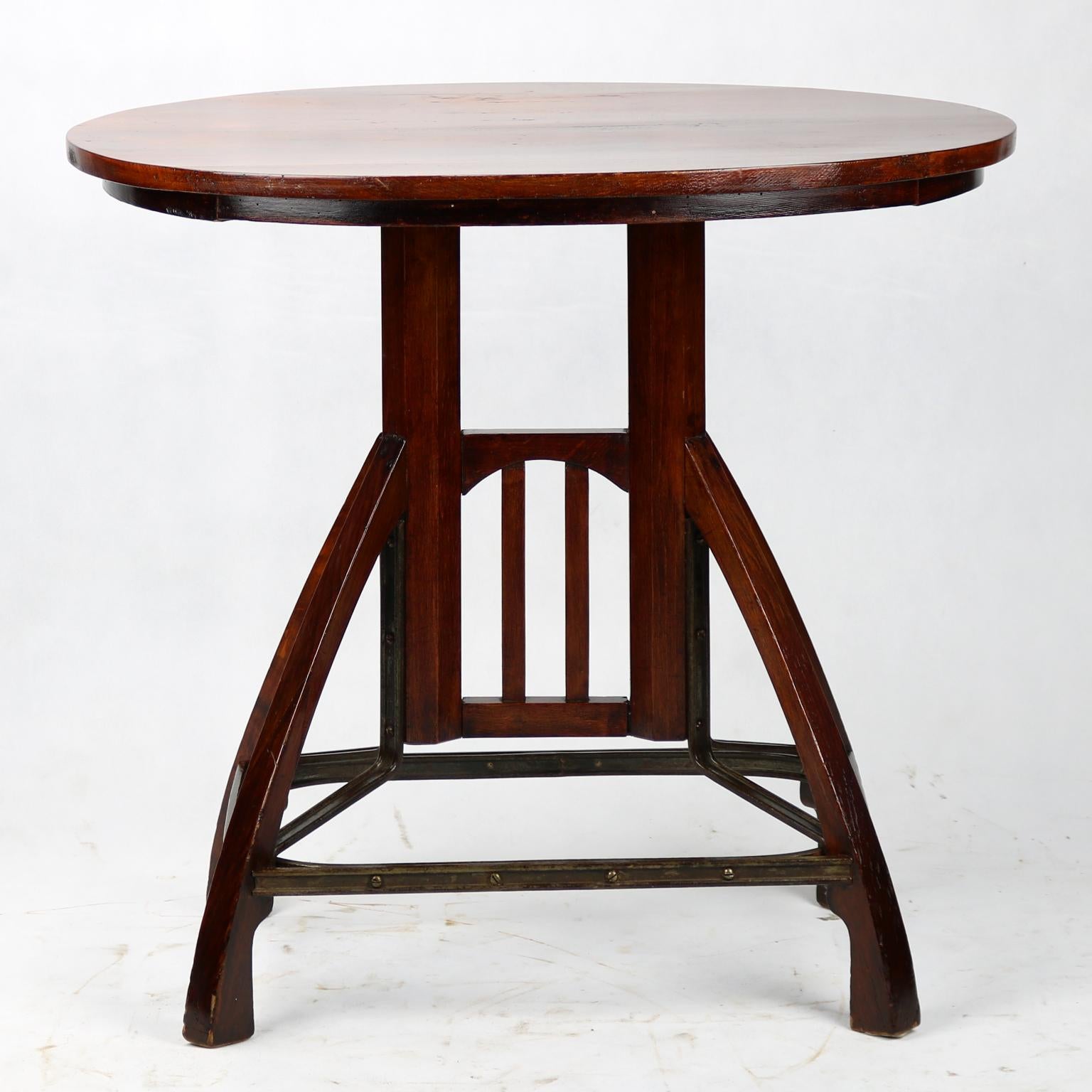 Art nouveau beechwood side table, originally made to order by manufacture in Budapest, circa 1900.