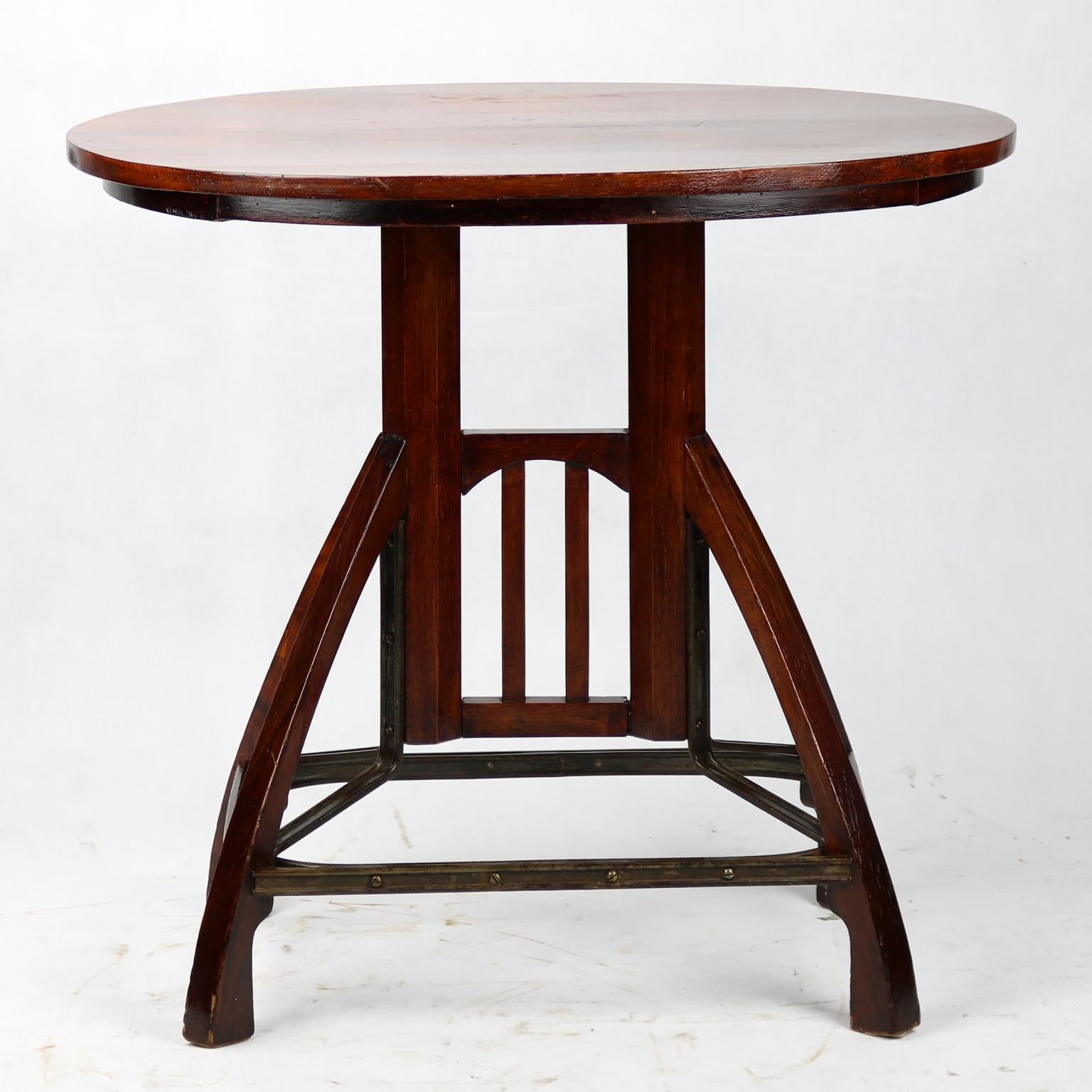 Art Nouveau beechwood side table, originally made to order by manufacture in Budapest, circa 1900.