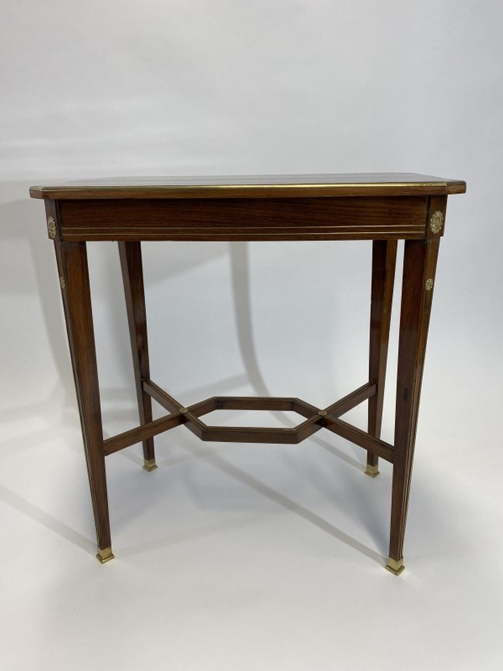 Brass Art Nouveau Side Table For Sale