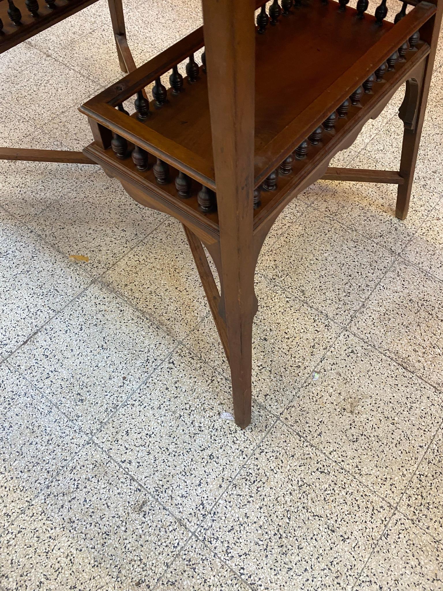 Art Nouveau Side Table in Oak, Top Covered with Ceramics 5