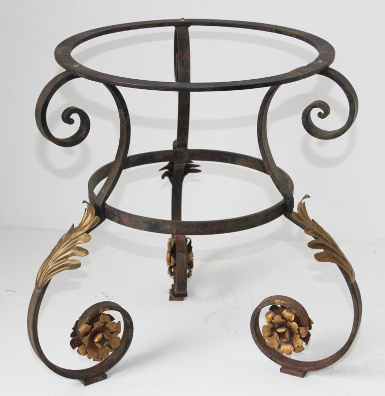 Art Nouveau Italian Glass Table top with Iron frame Indoor or Outdoor For Sale 4