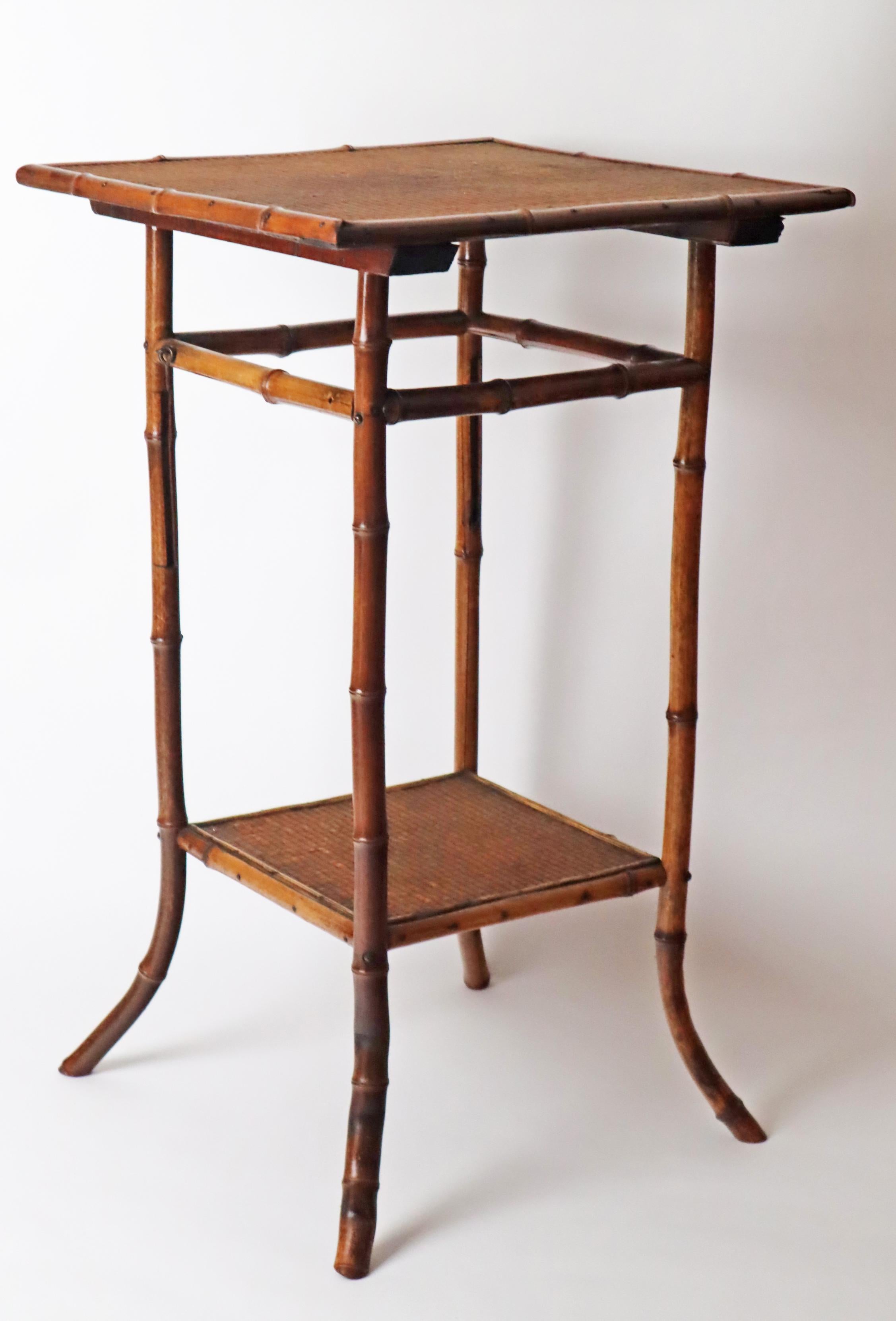 Jugendstil Beistelltisch aus Bambus im Angebot 4