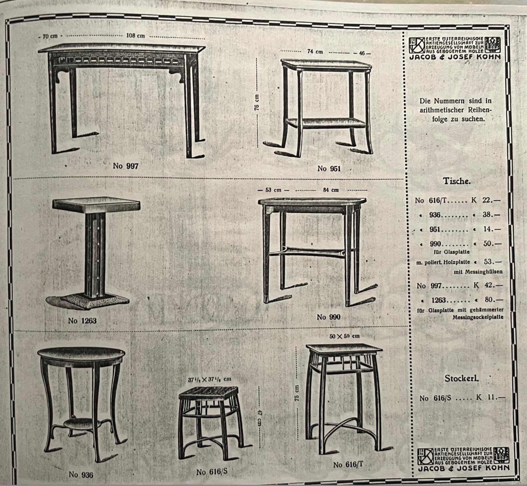 Table d'appoint Art Nouveau Modèle 616/T de Gustav Siegel pour Kohn (Vienna, 1905) en vente 11