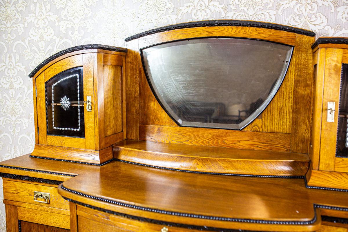 Art Nouveau Sideboard Veneered with Oak, the Turn of the 19th and 20th Century For Sale 9