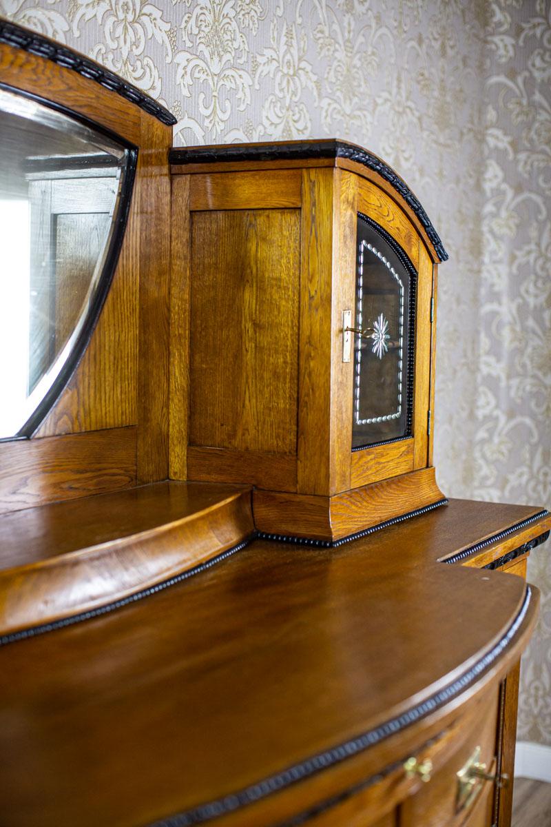 Art Nouveau Sideboard Veneered with Oak, the Turn of the 19th and 20th Century For Sale 11